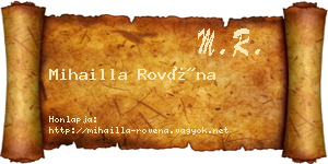 Mihailla Rovéna névjegykártya